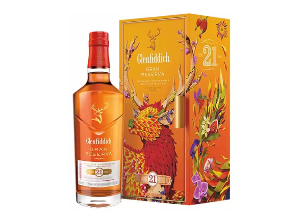 吉林回收格兰菲迪21年700ml福鹿生花新年装福鹿呈祥新春礼盒装Glenfiddich苏格兰威士忌